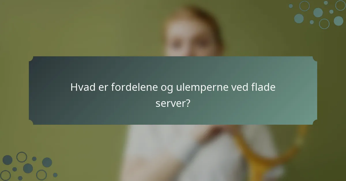 Hvad er fordelene og ulemperne ved flade server?