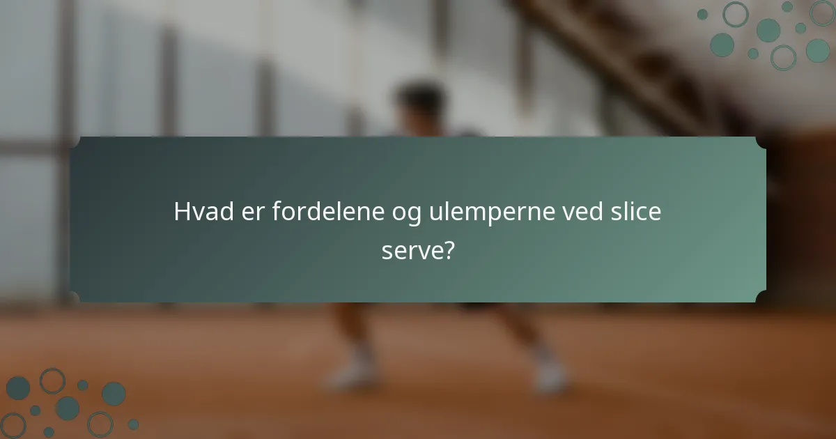 Hvad er fordelene og ulemperne ved slice serve?