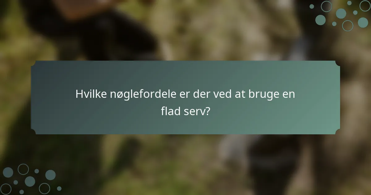 Hvilke nøglefordele er der ved at bruge en flad serv?