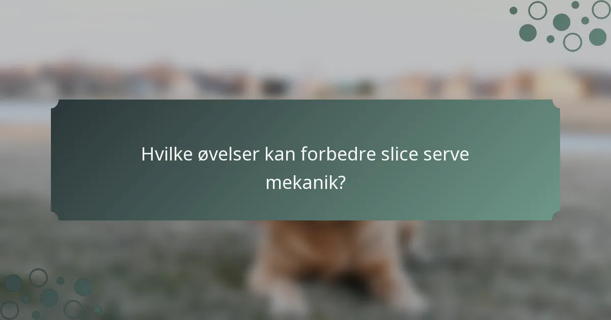 Hvilke øvelser kan forbedre slice serve mekanik?