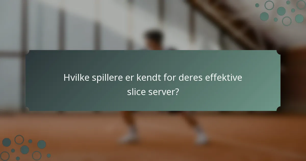 Hvilke spillere er kendt for deres effektive slice server?