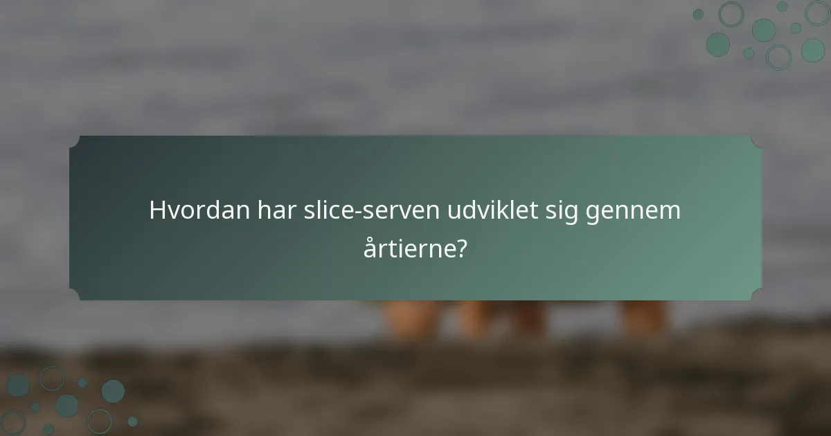 Hvordan har slice-serven udviklet sig gennem årtierne?
