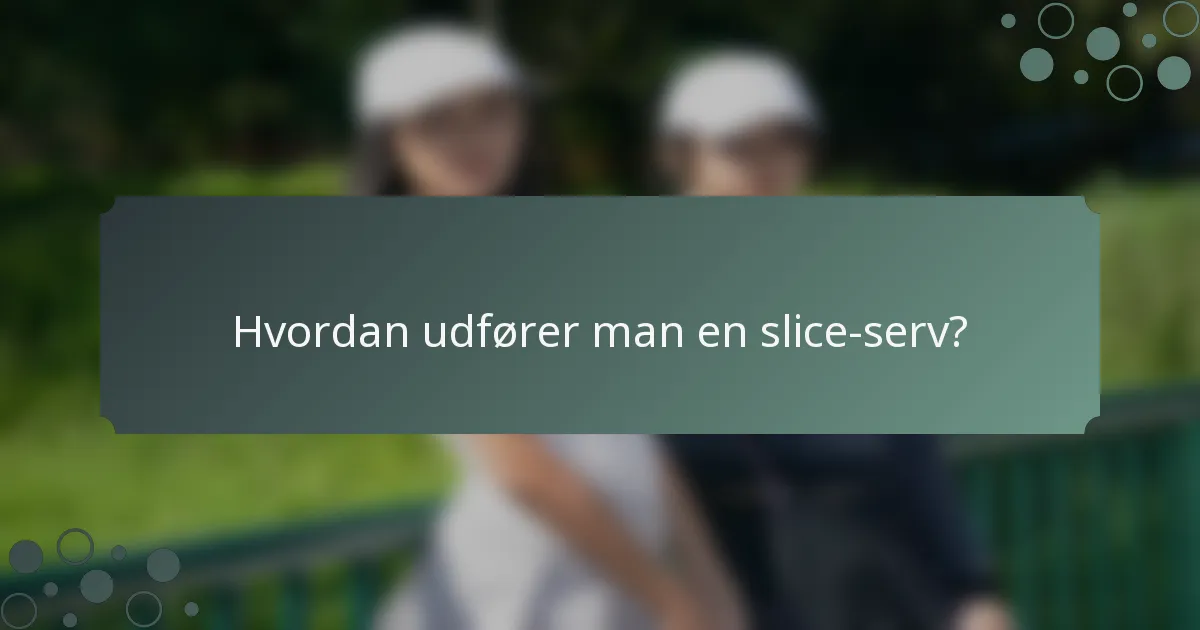 Hvordan udfører man en slice-serv?